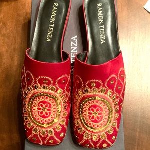 Ramon Tenza Lucy Red Combo Mules 9